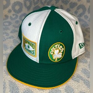 Green and White Fitted Celtics Cap 7 1/4